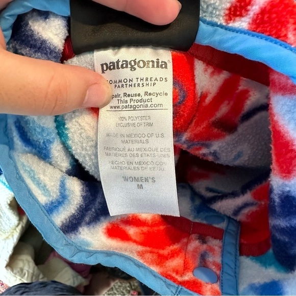 Patagonia Synchilla Floral Print Pullover Rare Womens Size Medium - Picture 5 of 6